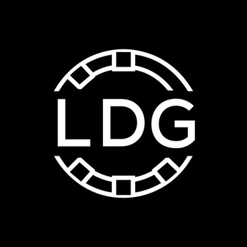 Clean Line Art Monogram Emblem for Brands, LDG Later Logo, Unique Letter Logo with Circular Motif,
