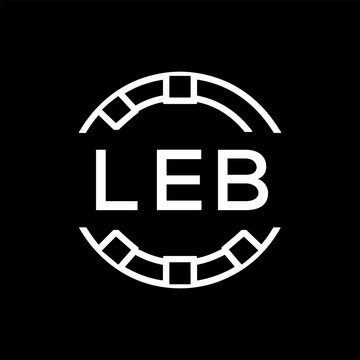 Clean Line Art Monogram Emblem for Brands, LEB Later Logo, Unique Letter Logo with Circular Motif,
