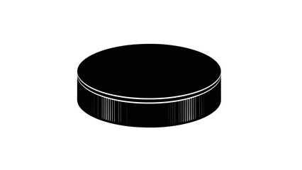 Black Ice Hockey Puck for Professional Game on Isolated White Background, Winter Sport Equipment © Kisah