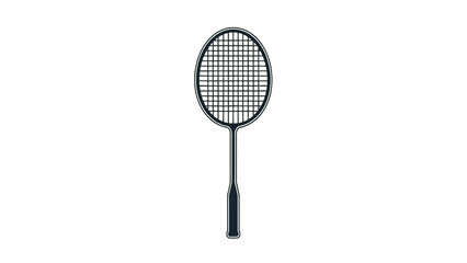Badminton racket with strings, ready for a game, presented on an isolated white background.