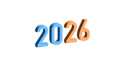 2026 3d text on transparent background 