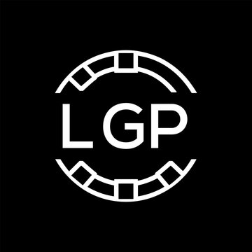 Clean Line Art Monogram Emblem for Brands, LGP Later Logo, Unique Letter Logo with Circular Motif,
