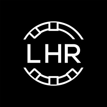 Clean Line Art Monogram Emblem for Brands, LHR Later Logo, Unique Letter Logo with Circular Motif,
