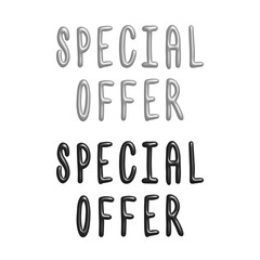 Special offer lettering 3d word Template for marketing ad, print, web, banner, poster, flyer