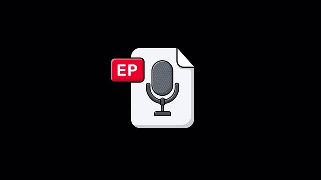 Audio Record File Concept Animation Video - Transparent