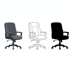Office chairs in various styles and designs showcased in a minimalist setting