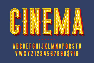 Circus show alphabet, fairy LED lamps letters and numbers.