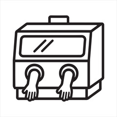 Glove box outline icon vector