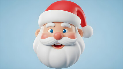 Cute Santa Claus face in 3D render style with cheerful feel and modern look for Christmas theme.