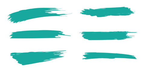 Obraz premium Teal brush stroke stencil collection