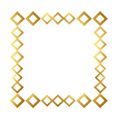 Golden square frame with diamond pattern.