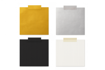 Set of assorted square paper sheets in different colors, providing realistic mockups for messages and reminders
