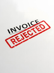 Rejected invoice document with red stamp