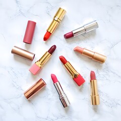Obraz premium Assorted Lipsticks Flat Lay Composition