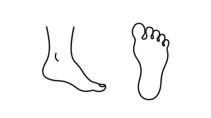 Obraz premium Simple line drawing of a foot and toes minimalist style silhouette