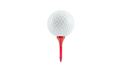 Golf Ball on Tee Isolated on White Background