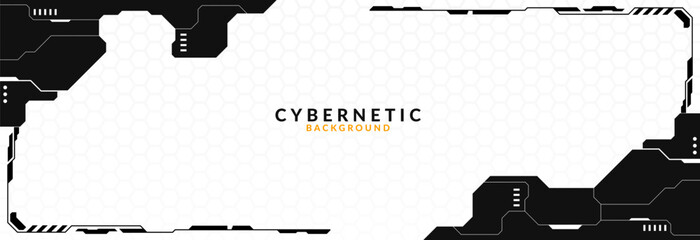 Abstract Modern Tech Background Minimal Geometric Circuit Pattern in Black