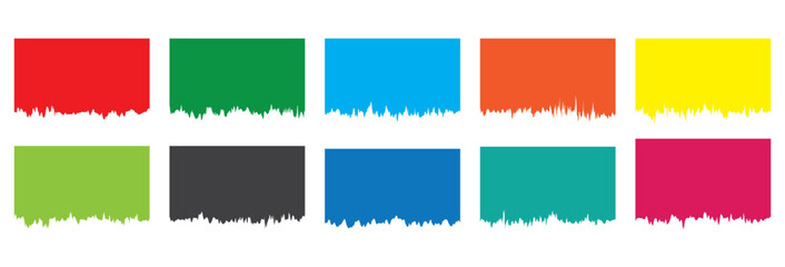 Collection of border shape for website design.  Abstract banner header and separator. Collection of wavy colorful decorative border for web design element vector.