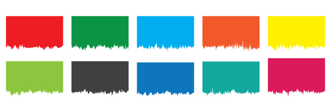 Collection of border shape for website design.  Abstract banner header and separator. Collection of wavy colorful decorative border for web design element vector.