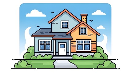 Home Vector Art Illustration with High Detail and Clean Clear Lines