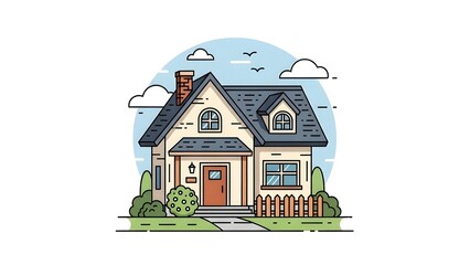 Home Vector Art Illustration with High Detail and Clean Clear Lines