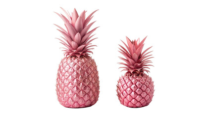 Two pink pineapples on a black background