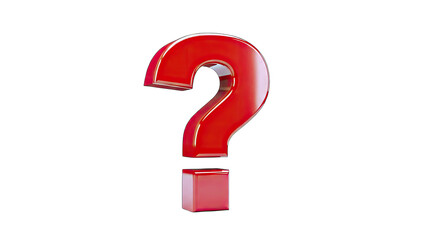 Red Question Mark Isolated on White Background