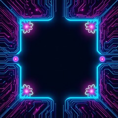 Neon Flower Tech Frame