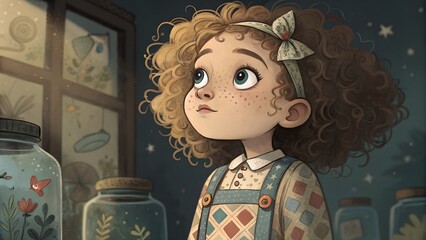 antique doll in the window