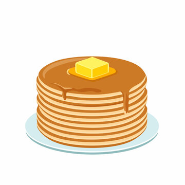Stack of Pancakes with Butter and Syrup 1.