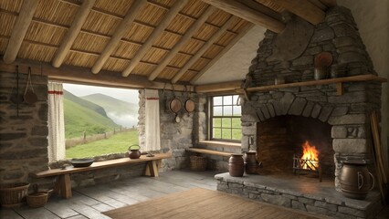 fireplace in the house