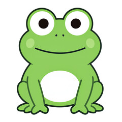 Obraz premium Cute Cartoon Frog with Big Eyes Smiling
