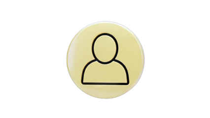 User Icon on a Yellow Circle - Profile Symbol