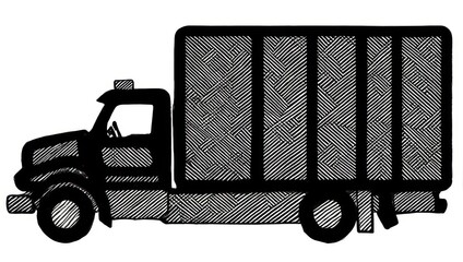 Vintage Delivery Truck Illustration - Classic Transportation Design.