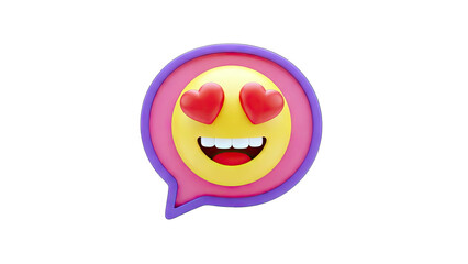 Obraz premium Love Emoji in Speech Bubble on White Background