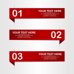 Set of ribbons. Infographic design. Numbered banners
