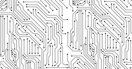 Electronics board. Circuit board electronic hi tech pattern. Vector abstract © Wallpaper BD