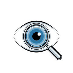 Eye with Magnifying Glass A Symbol of Vision and Scrutiny.