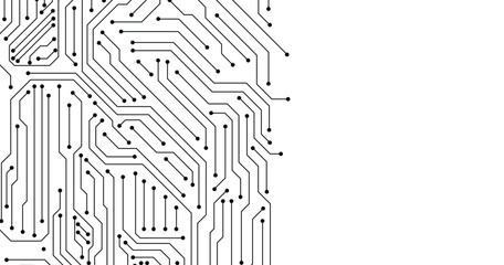 Abstract digital background with technology circuit board texture. Electronic motherboard illustration. Communication and engineering concept. Vector illustration. 