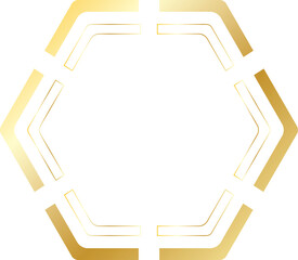 Luxury gold hexagon frame with modern geometric lines Elegant abstract border design suitable for branding, presentation, certificate, invitation, premium template, and corporate design