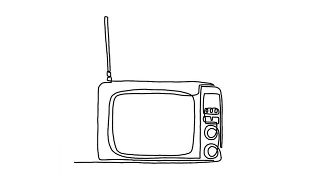 Continuous line animation of Retro TV