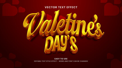 Fototapeta premium valentine day editable text effect 3d vector