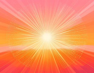Obraz premium Geometric abstract of vibrant sunburst with radial light