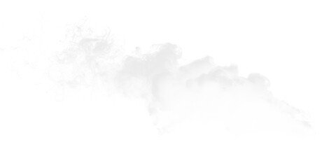 Obraz premium White smoke cloud on a transparent background moves in different directions creating a subtle effect in any design project
