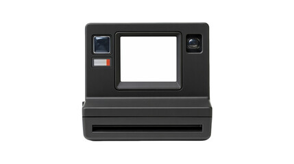 Obraz premium Black Instant Camera with White Frame on Transparent Background, PNG