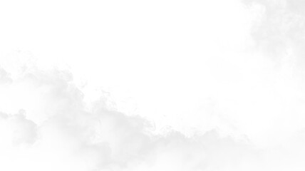 Clouds floating in the sky with soft outlines on a transparent background