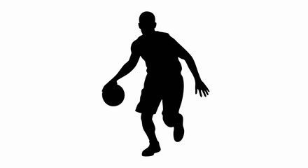 Obraz premium silhouette of man basketball