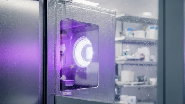 Advanced Dental Laboratory Equipment with UV Light for Sterilization and Curing.