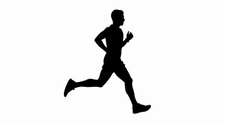 Silhouette of a runner in motion.