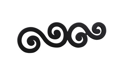 Ornamental swirl divider black decorative flourish elegant vintage border classic scroll design isolated on transparent background perfect for invitations certificates or artistic projects